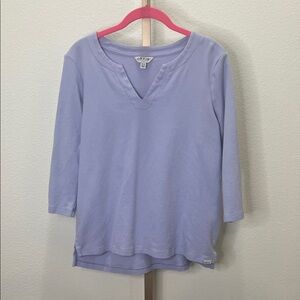 Orvis women’s 3/4 sleeve v-neck shirt Lavender Medium
